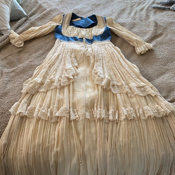 Very RARE Vintage Gunne Sax wedding dress 60s 70s renaissance boho hippie - Picture 12 of 12